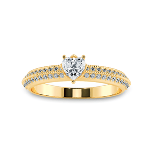 Jewelove™ Rings Women's Band only / VS I 0.70cts. Heart Cut Solitaire Diamond Split Shank 18K Yellow Gold Ring JL AU 1189Y-B