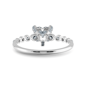 Jewelove™ Rings I VS / Women's Band only 0.70cts Heart Cut Solitaire Halo Diamond Accents Platinum Ring JL PT 2007-B