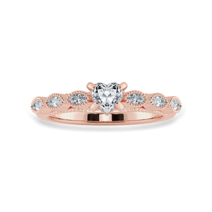 Jewelove™ Rings Women's Band only / VS I 0.70cts. Heart Cut Solitaire with Marquise Cut Diamond Accents 18K Rose Gold Ring JL AU 2016R-B