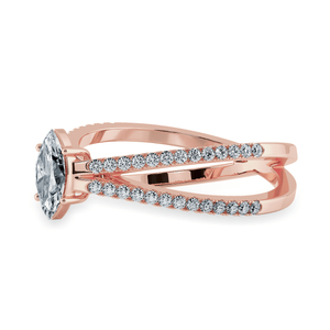 Jewelove™ Rings Women's Band only / VS I 0.70cts. Marquise Cut Solitaire Diamond Split Shank 18K Rose Gold Ring JL AU 1176R-B