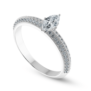 Jewelove™ Rings I VS / Women's Band only 0.70cts Marquise Cut Solitaire Diamond Split Shank Platinum Ring JL PT 1192-B