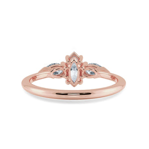 Jewelove™ Rings Women's Band only / VS I 0.70cts. Marquise Cut Solitaire with Pear Cut Diamond Accents 18K Rose Gold Ring JL AU 1208R-B