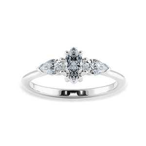 Jewelove™ Rings I VS / Women's Band only 0.70cts Marquise Cut Solitaire with Pear Cut Diamond Accents Platinum Ring JL PT 1208-B