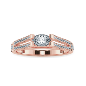 Jewelove™ Rings Women's Band only / VS I 0.70cts. Oval Cut Solitaire Diamond Split Shank 18K Rose Gold Ring JL AU 1182R-B