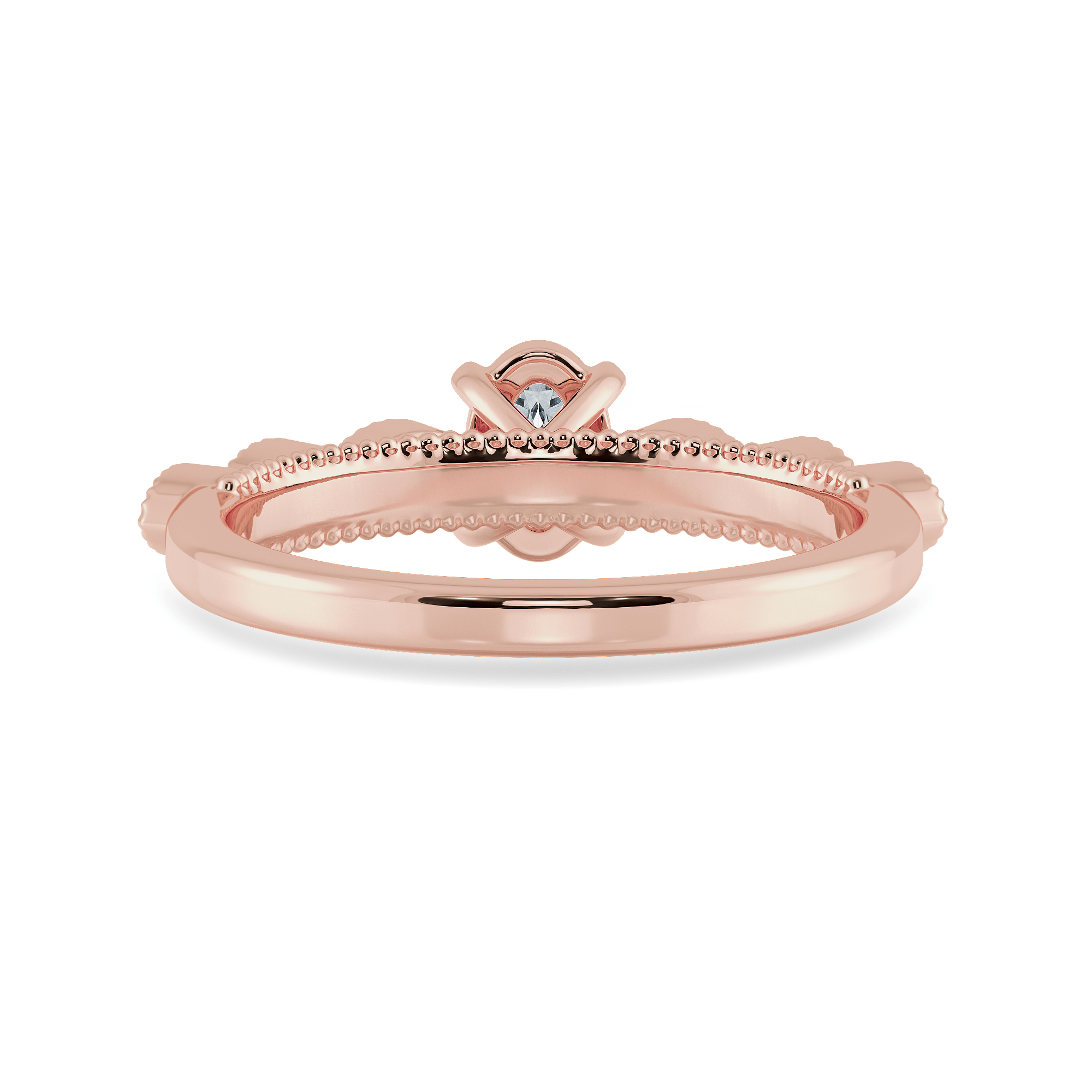 Jewelove™ Rings Women's Band only / VS I 0.70cts. Oval Cut Solitaire with Marquise Cut Diamond Accents 18K Rose Gold Ring JL AU 2017R-B