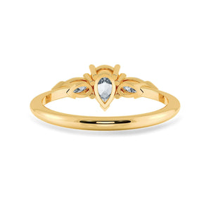 Jewelove™ Rings Women's Band only / VS I 0.70cts. Pear Cut Solitaire Diamond Accents 18K Yellow Gold Ring JL AU 1207Y-B