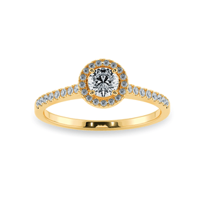 Jewelove™ Rings Women's Band only / VS J 0.70cts. Solitaire Diamond Halo Shank 18K Yellow Gold Ring JL AU 1193Y-B