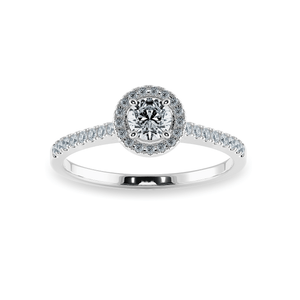 Jewelove™ Rings J VS / Women's Band only 0.70cts Solitaire Diamond Halo Shank Platinum Ring JL PT 1193-B