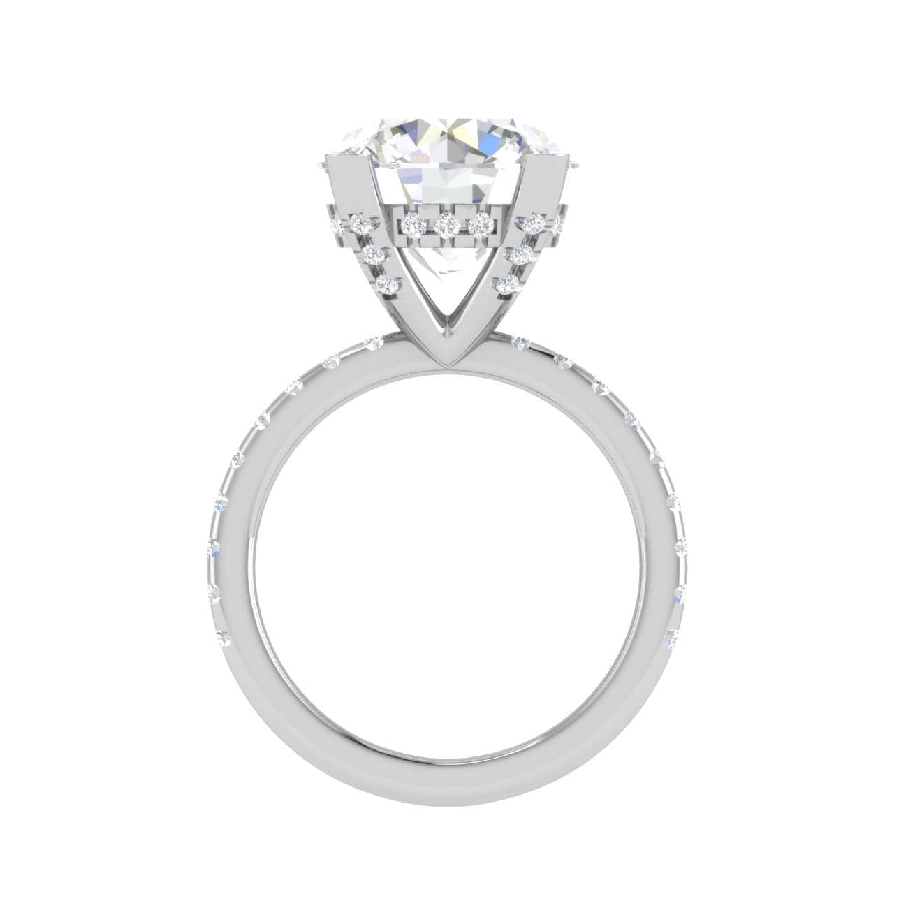 Jewelove™ Rings VS J / Women's Band only 0.70cts. Solitaire Diamond Shank Platinum Ring JL PT 50974