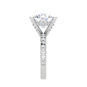 Jewelove™ Rings VS J / Women's Band only 0.70cts. Solitaire Diamond Shank Platinum Ring JL PT 50974