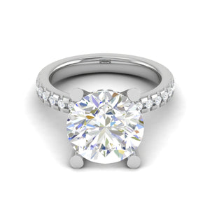 Jewelove™ Rings VS J / Women's Band only 0.70cts. Solitaire Diamond Shank Platinum Ring JL PT 50974