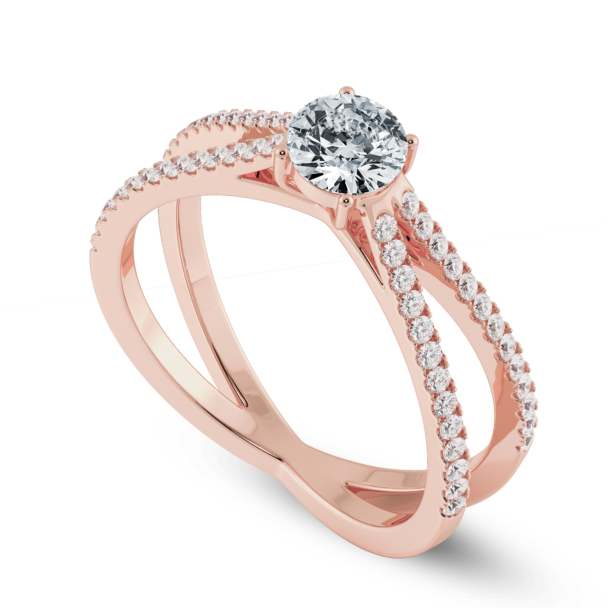 Surreal Classy Diamond Ring in Rose Gold