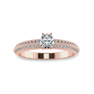 Jewelove™ Rings Women's Band only / VS J 0.70cts. Solitaire Diamond Split Shank 18K Rose Gold Ring JL AU 1185R-B