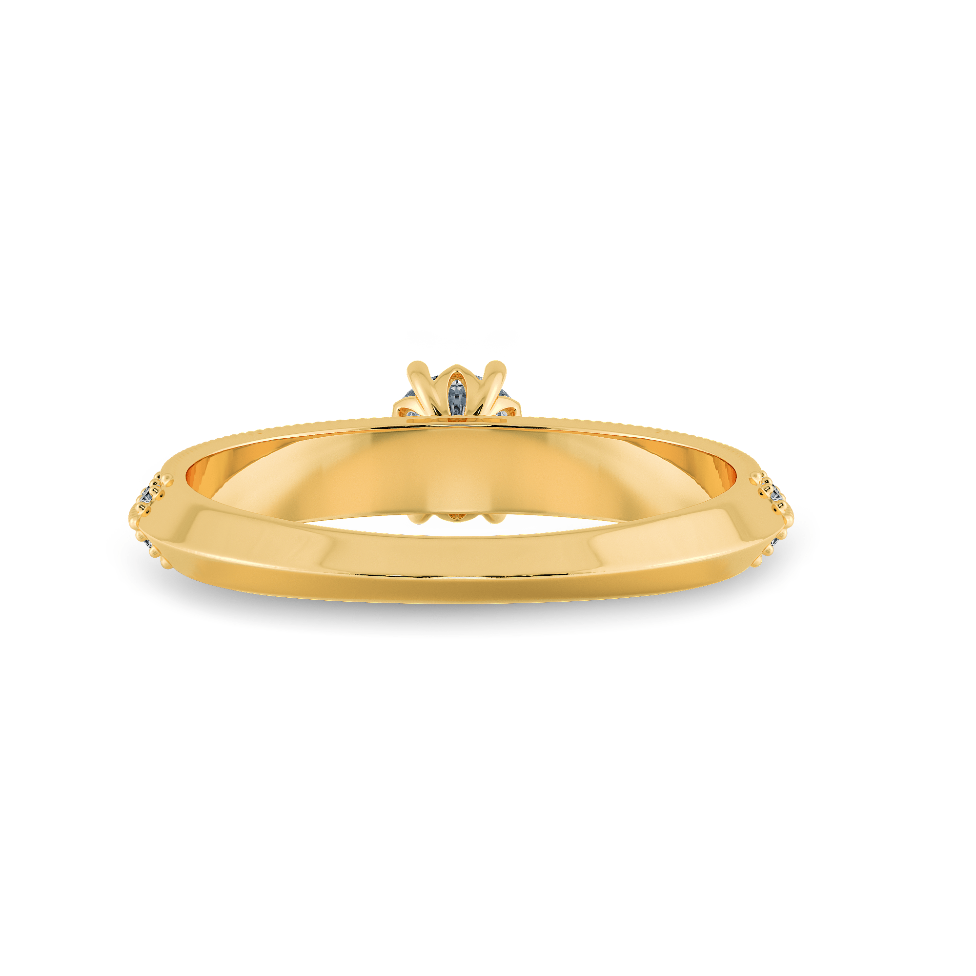 0.70cts. Solitaire Diamond Split Shank 18K Yellow Gold Ring JL AU 1185Y-B