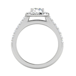 Jewelove™ Rings J VS / Women's Band only 0.70cts Solitaire Halo Diamond Shank Platinum Diamond Ring JL PT RH RD 161