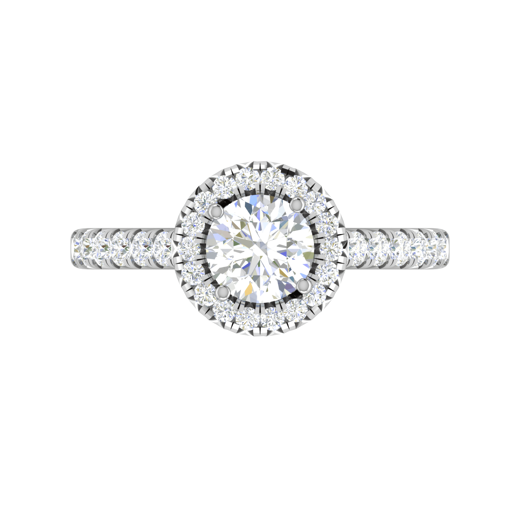 Jewelove™ Rings J VS / Women's Band only 0.70cts Solitaire Halo Diamond Shank Platinum Diamond Ring JL PT RH RD 161