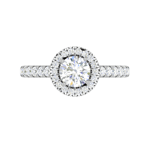 Jewelove™ Rings J VS / Women's Band only 0.70cts Solitaire Halo Diamond Shank Platinum Diamond Ring JL PT RH RD 161