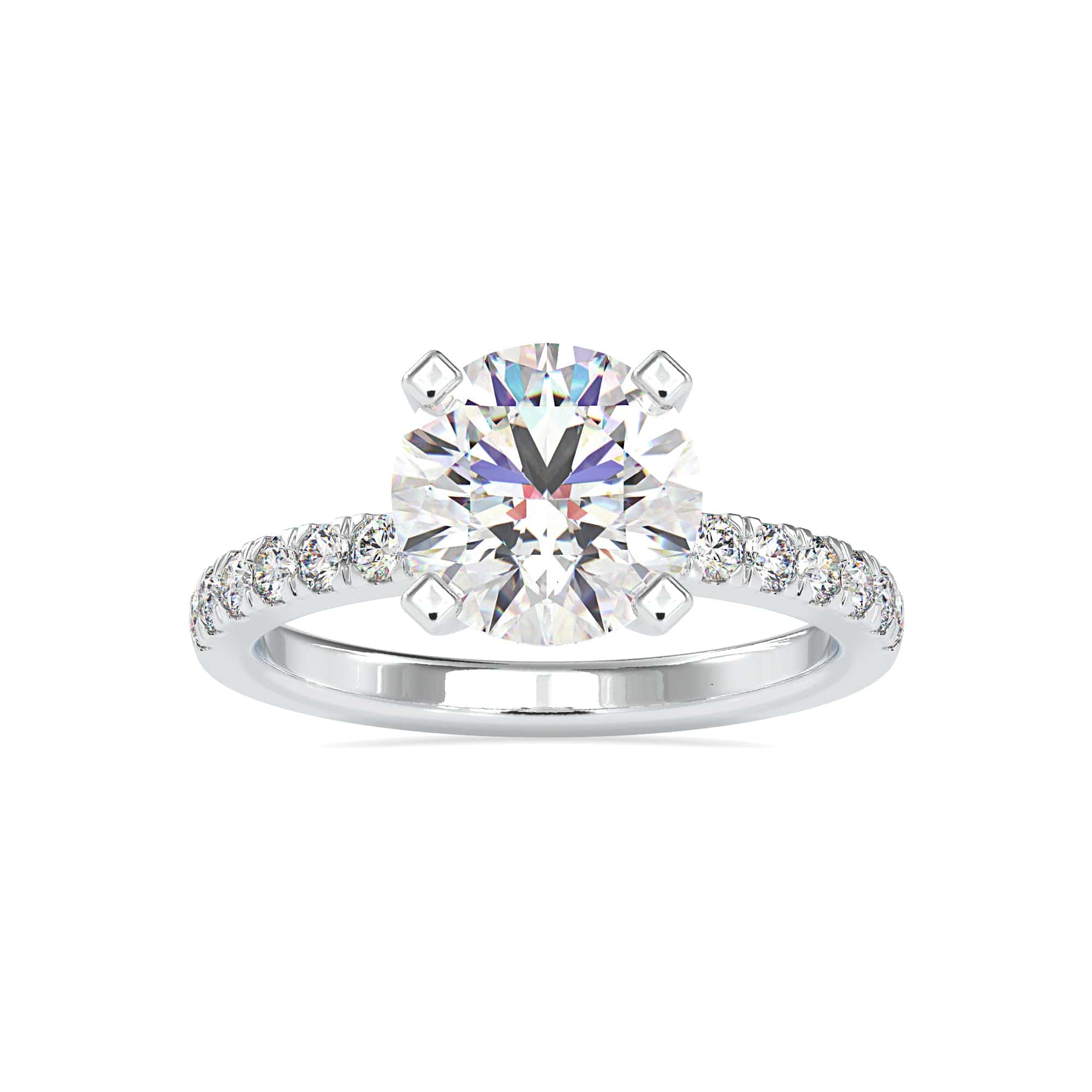 Jewelove™ Rings Women's Band only / VS J 0.70cts. Solitaire Platinum Diamond Shank Engagement Ring JL PT 0114