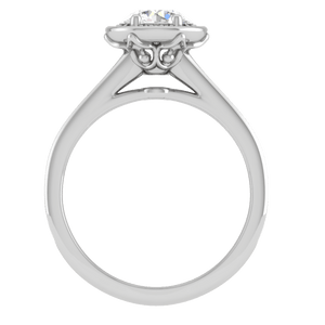 Jewelove™ Rings VS J / Women's Band only 0.70cts Solitaire Platinum Halo Diamond Shank Ring JL PT RH RD 125