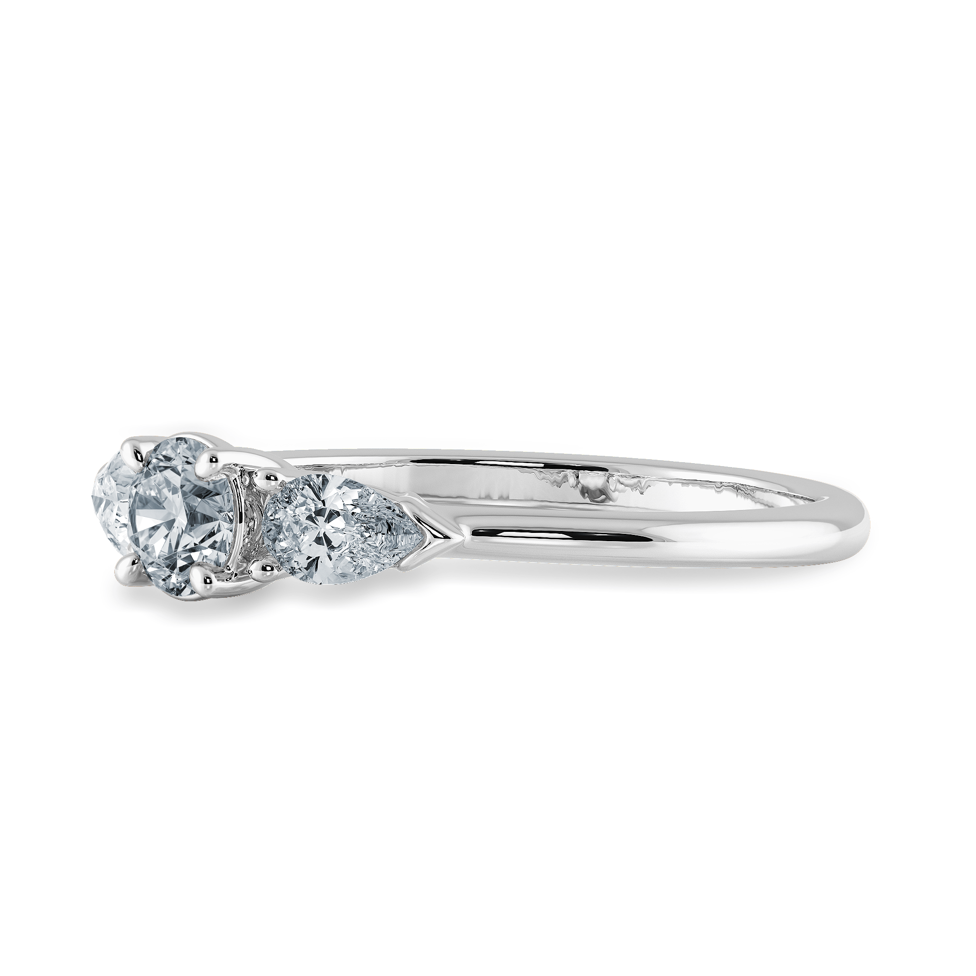 Jewelove™ Rings J VS / Women's Band only 0.70cts Solitaire with Pear Cut Diamond Accents Platinum Ring JL PT 2020-B