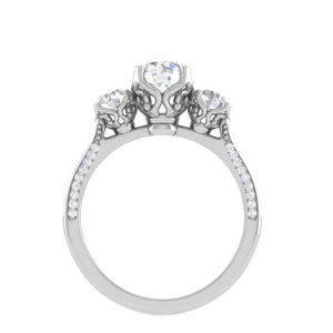 Jewelove™ Rings J VS / Women's Band only 1.00 cts Platinum Solitaire Diamond Shank Ring JL PT R3 RD 114