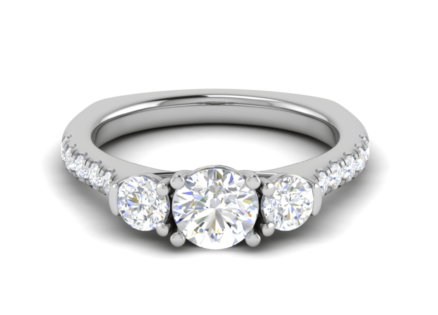 Jewelove™ Rings J VS / Women's Band only 1.00 cts Platinum Solitaire Diamond Shank Ring JL PT R3 RD 145