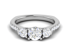 Jewelove™ Rings J VS / Women's Band only 1.00 cts Platinum Solitaire Diamond Shank Ring JL PT R3 RD 145