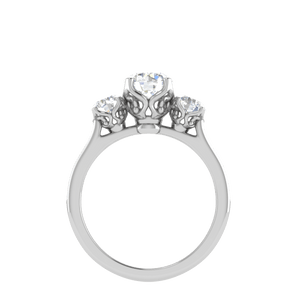 Jewelove™ Rings J VS / Women's Band only 1.00 cts Platinum Solitaire with Diamond Shank Ring JL PT R3 RD 113