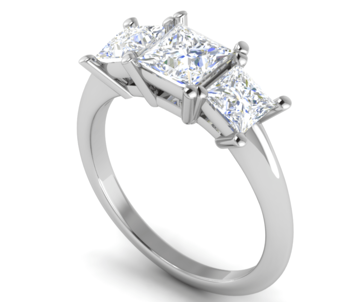 Jewelove™ Rings I VS / Women's Band only 1.00 cts. Princess Cut Solitaire Platinum Diamond Accents Ring JL PT R3 PR 131