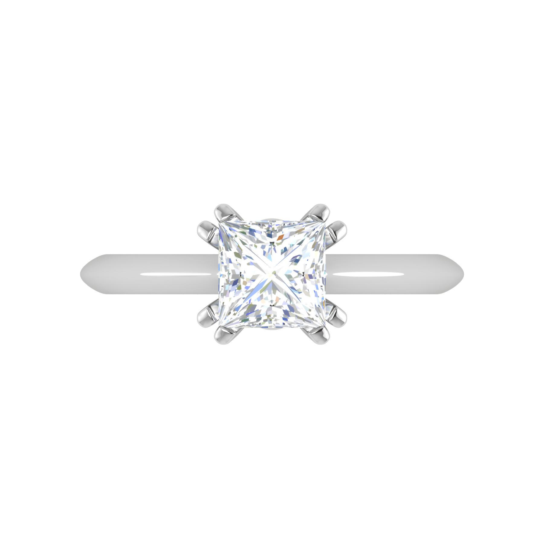 Jewelove™ Rings VS I / Women's Band only 1.00 cts Princess Cut Solitaire Platinum Diamonds Ring JL PT RS PR 120