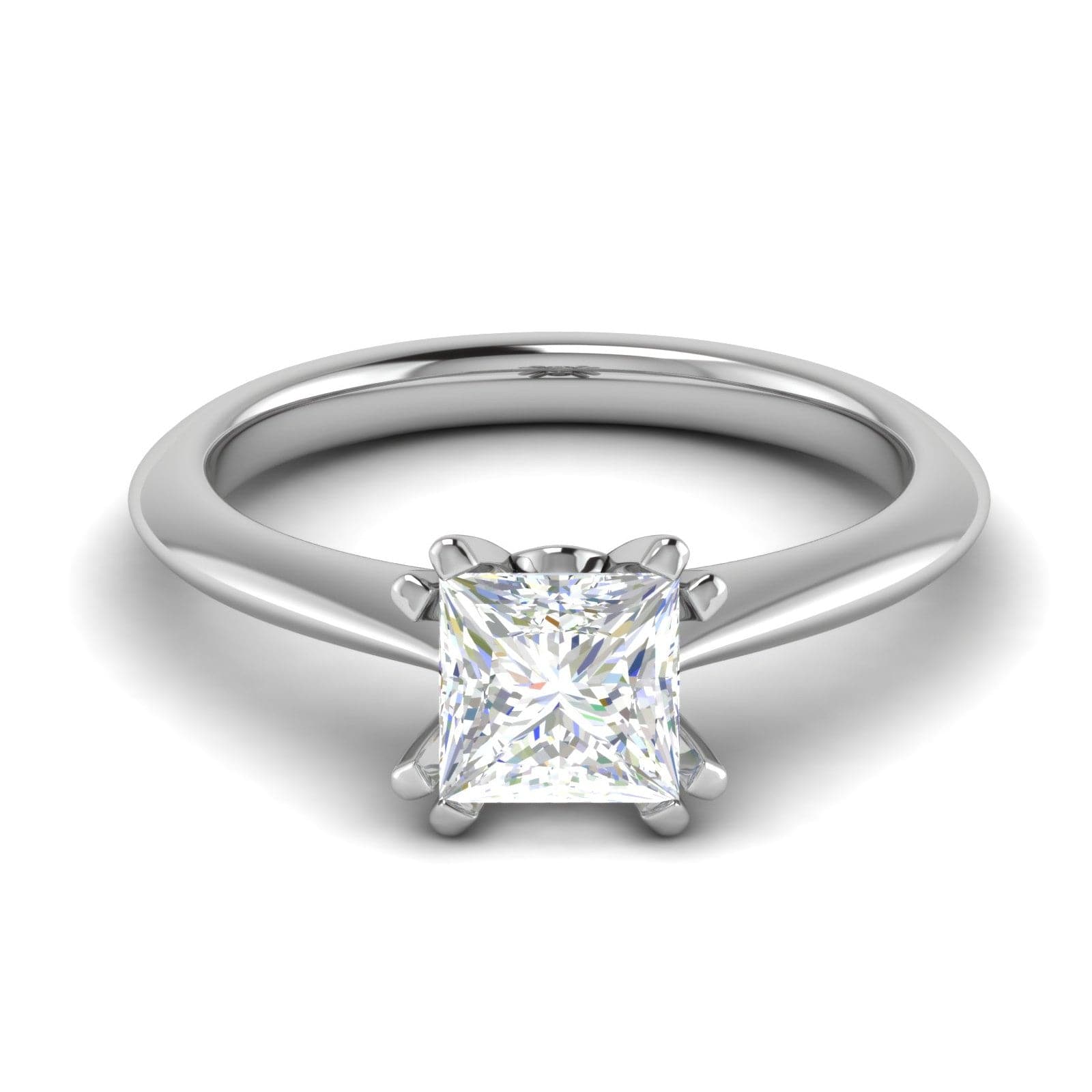 Jewelove™ Rings VS I / Women's Band only 1.00 cts Princess Cut Solitaire Platinum Diamonds Ring JL PT RS PR 120