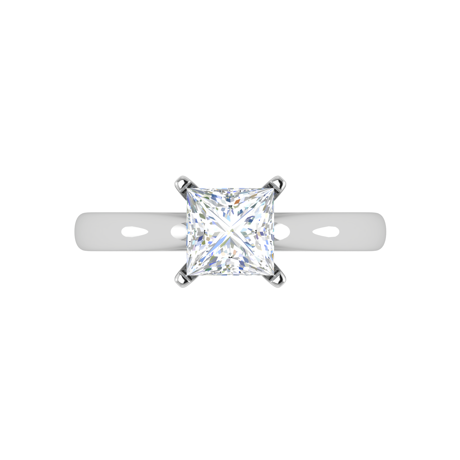 Jewelove™ Rings VS I / Women's Band only 1.00 cts Princess Cut Solitaire Platinum Diamonds Ring JL PT RS PR 122