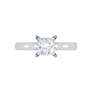 Jewelove™ Rings VS I / Women's Band only 1.00 cts Princess Cut Solitaire Platinum Diamonds Ring JL PT RS PR 122