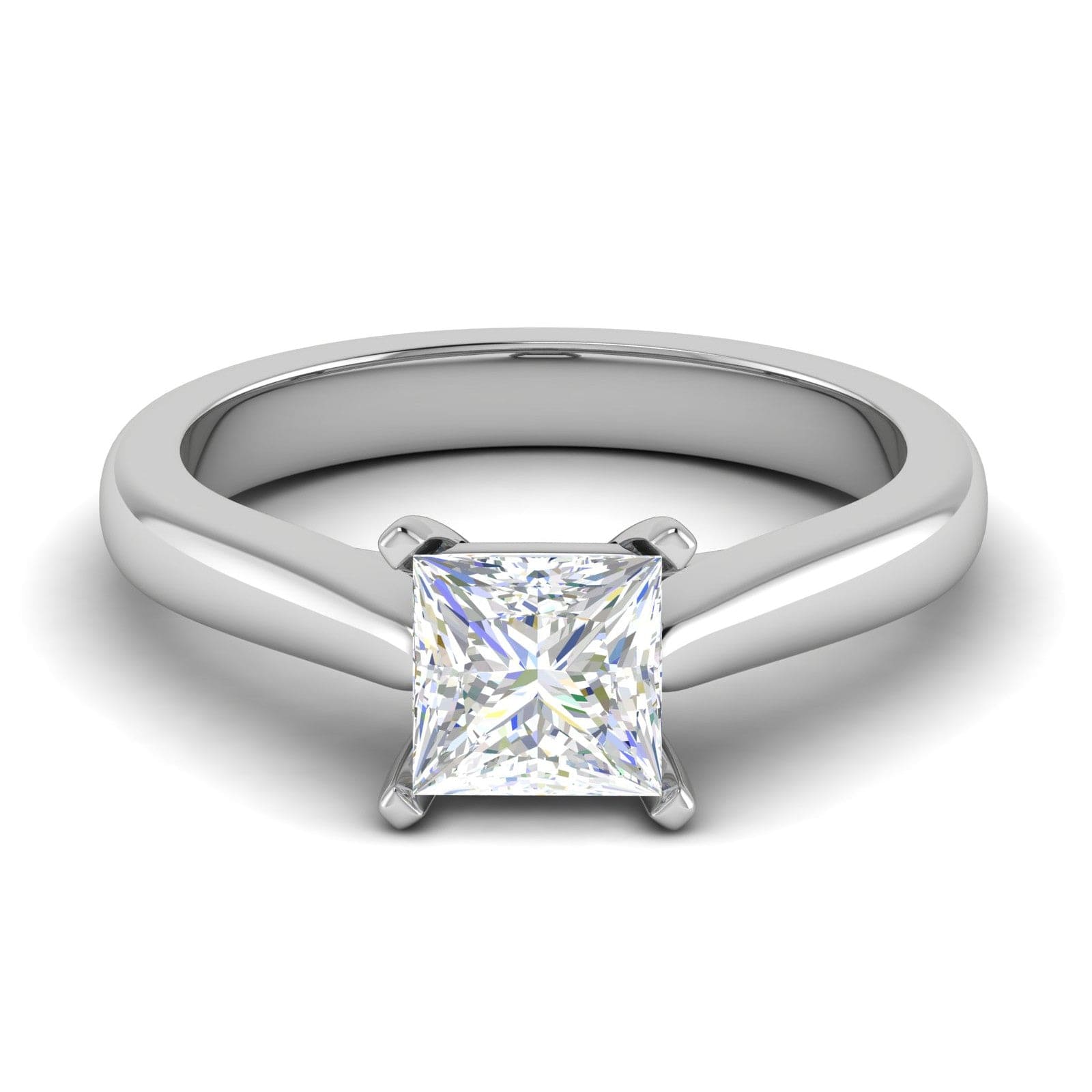 Jewelove™ Rings VS I / Women's Band only 1.00 cts Princess Cut Solitaire Platinum Diamonds Ring JL PT RS PR 122