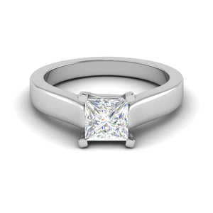 Jewelove™ Rings VS I / Women's Band only 1.00 cts Princess Cut Solitaire Platinum Ring JL PT RS PR 124