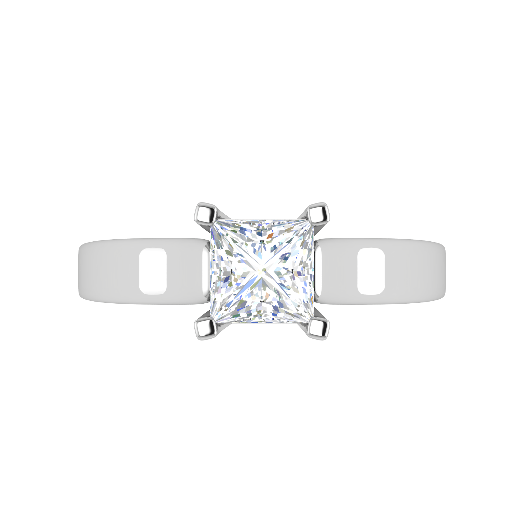 Jewelove™ Rings VS I / Women's Band only 1.00 cts Princess Cut Solitaire Platinum Ring JL PT RS PR 124