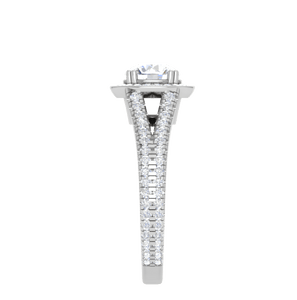 Jewelove™ J VS / Women's Band only 1.00 cts Solitaire Single Halo Diamond Split Platinum Ring JL PT RH RD 107