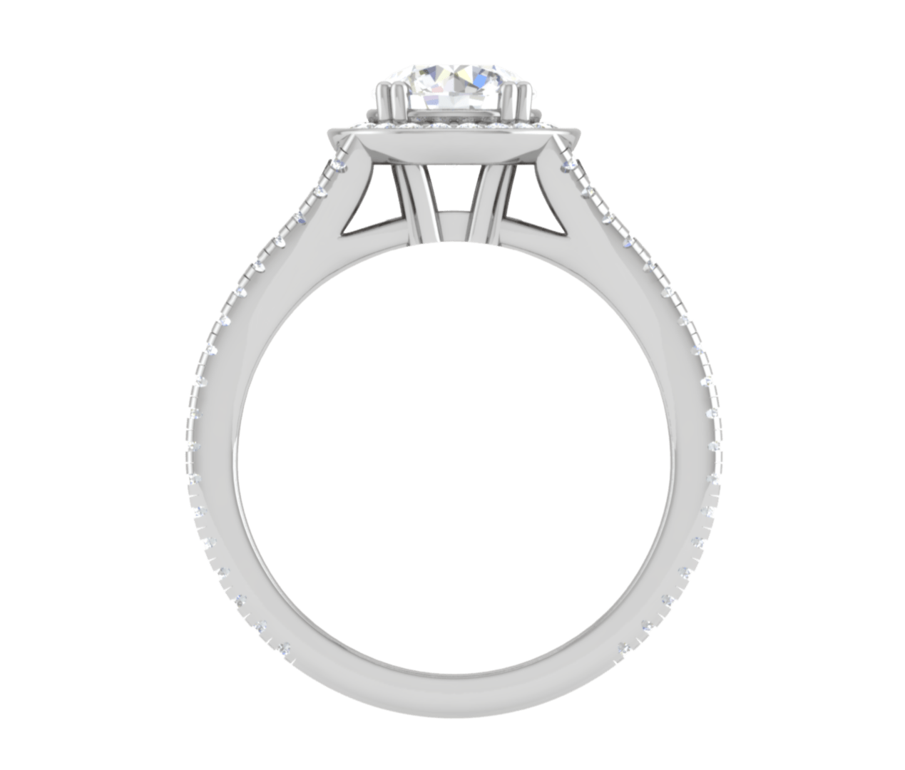 Jewelove™ J VS / Women's Band only 1.00 cts Solitaire Single Halo Diamond Split Platinum Ring JL PT RH RD 107