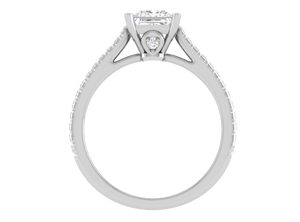 Jewelove™ Rings I VS / Women's Band only 1 Carat Princess Cut Solitaire with Diamond Shank Platinum Ring JL PT RC PR 166