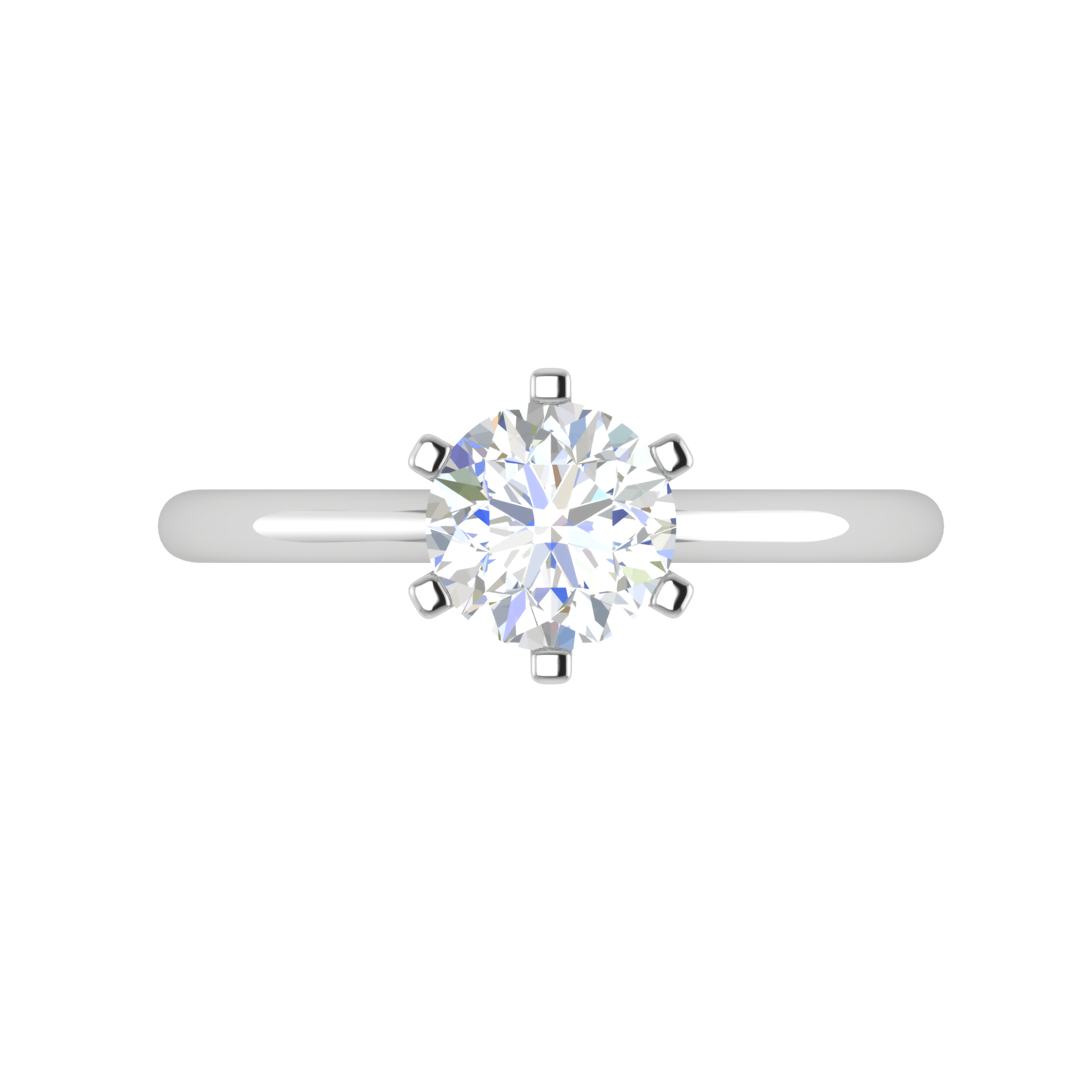 Jewelove™ J VS / Women's Band only 1 Carat Solitaire 6 Prong Platinum Ring JL PT RS RD 103