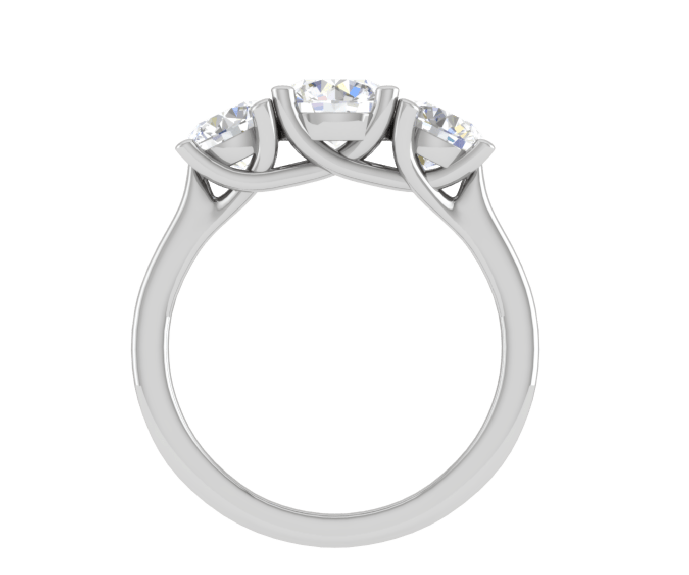 Jewelove™ Rings J VS / Women's Band only 1 Carat Solitaire Diamond Accents Platinum Ring JL PT R3 RD 135