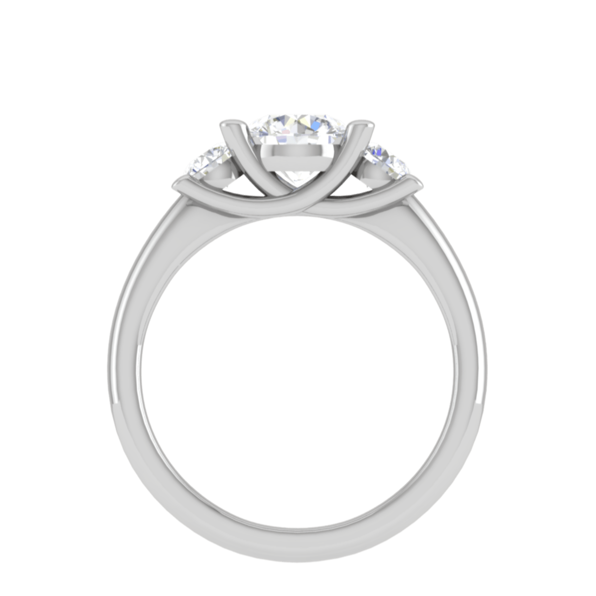 Jewelove™ Rings J VS / Women's Band only 1 Carat Solitaire Diamond Accents Platinum Ring JL PT R3 RD 138