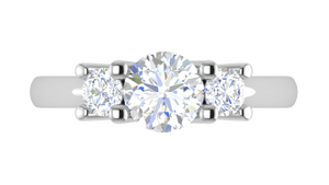 Jewelove™ Rings J VS / Women's Band only 1 Carat Solitaire Diamond Accents Platinum Ring JL PT R3 RD 138