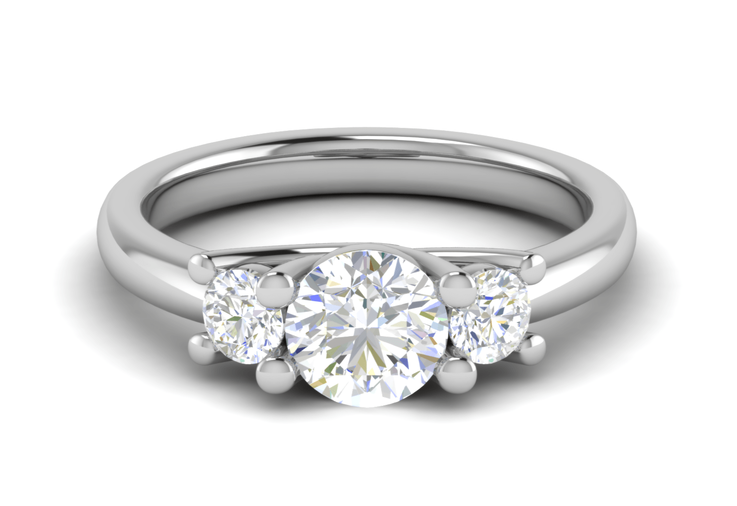 Jewelove™ Rings J VS / Women's Band only 1 Carat Solitaire Diamond Accents Platinum Ring JL PT R3 RD 138