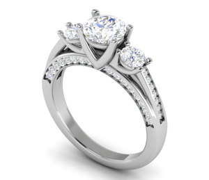 Jewelove™ Rings J VS / Women's Band only 1 Carat Solitaire Diamond Accents Platinum Ring JL PT R3 RD 139