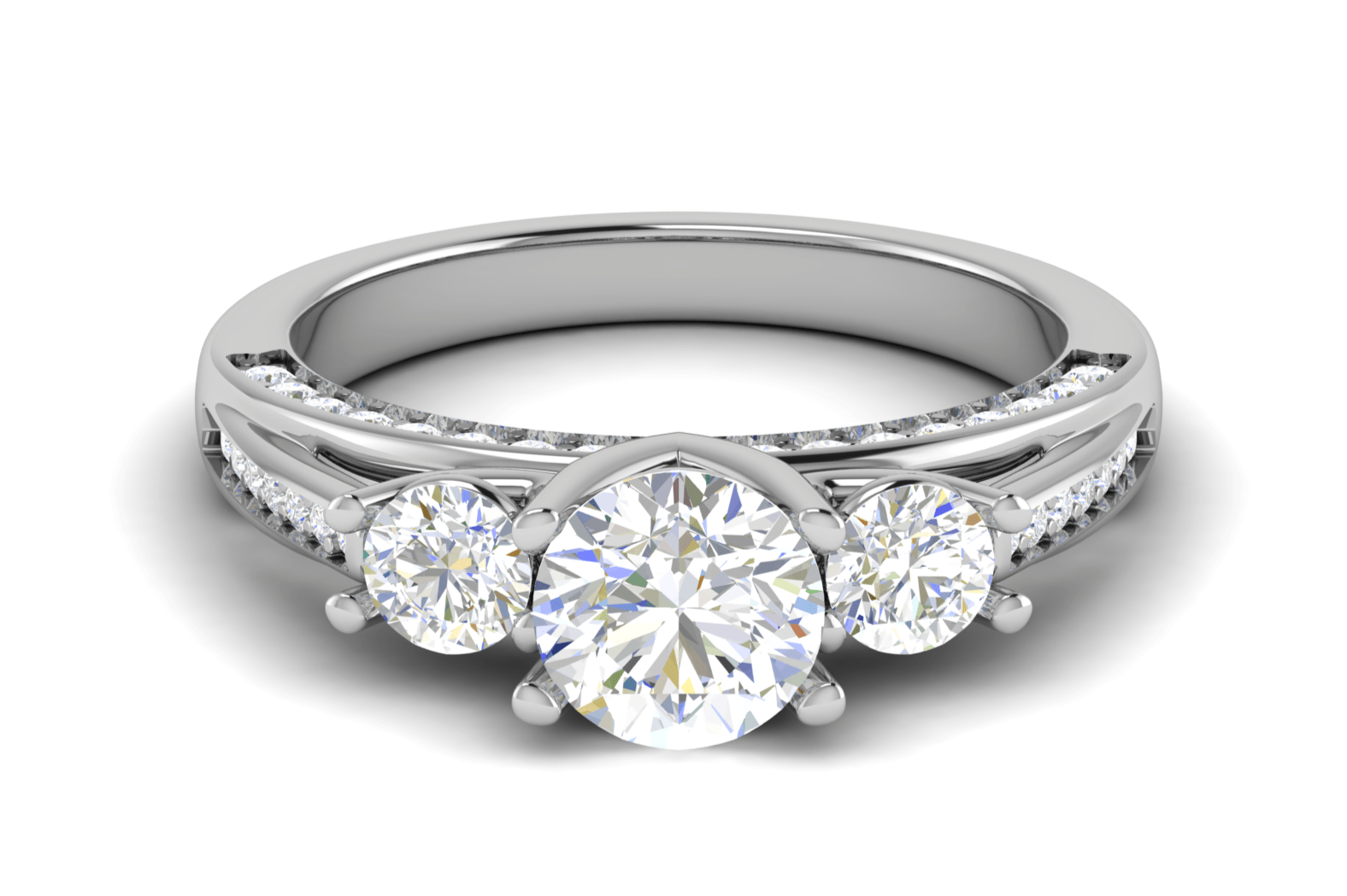 Jewelove™ Rings J VS / Women's Band only 1 Carat Solitaire Diamond Accents Platinum Ring JL PT R3 RD 139