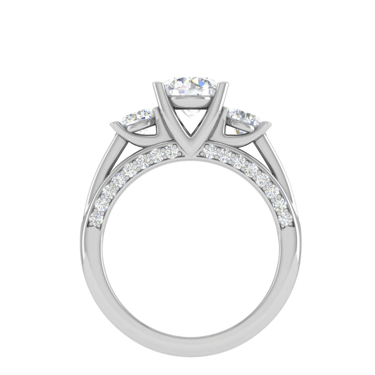 Jewelove™ Rings J VS / Women's Band only 1 Carat Solitaire Diamond Accents Platinum Ring JL PT R3 RD 139