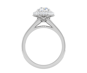 Jewelove™ Rings J VS / Women's Band only 1 Carat Solitaire Double Halo Diamond Shank Platinum Ring JL PT RH RD 124