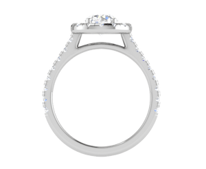 Jewelove™ J VS / Women's Band only 1 Carat Solitaire Halo Diamond Shank Platinum Ring JL PT RH RD 103