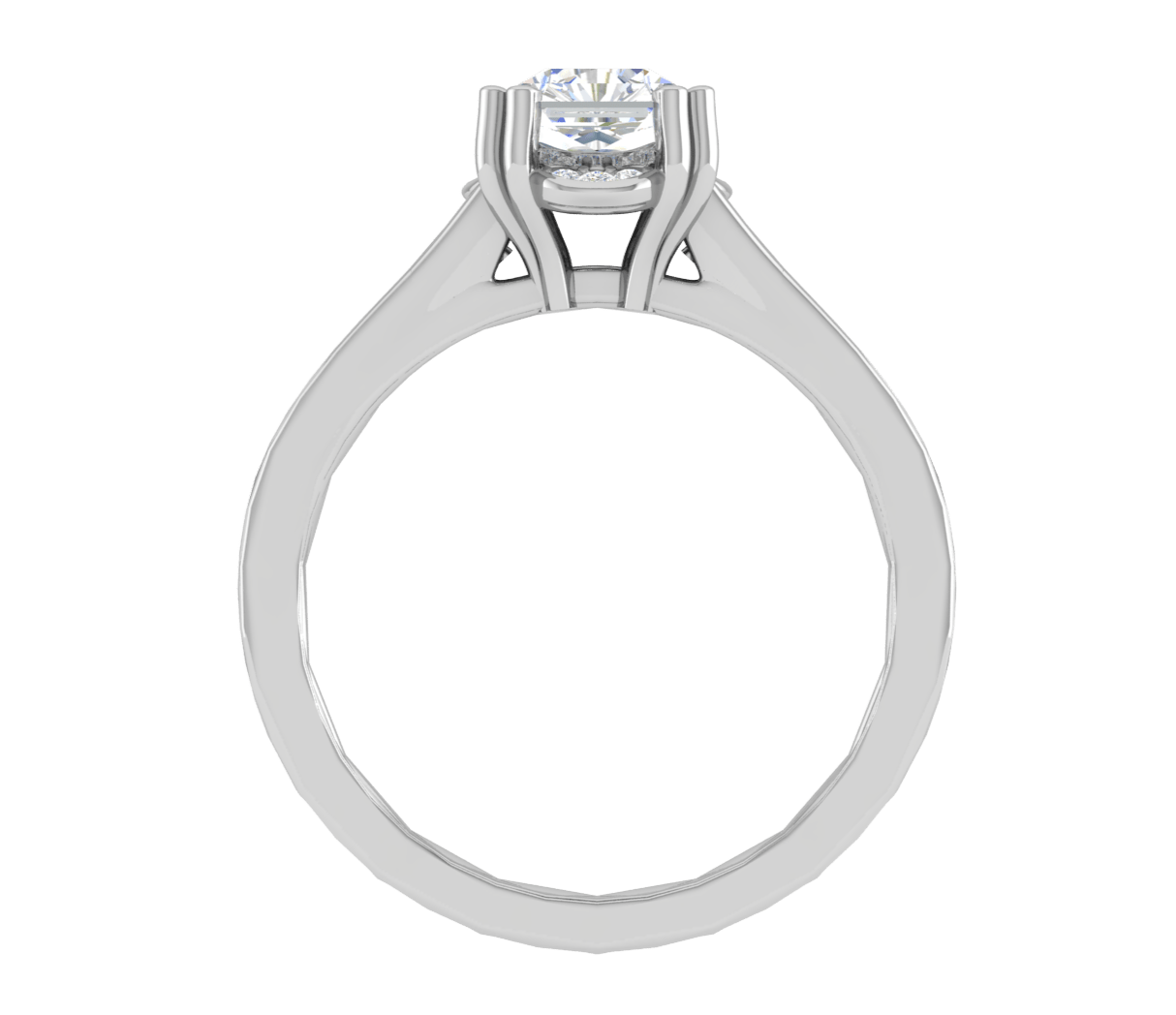 Jewelove™ J VS / Women's Band only 1 Carat Solitaire Platinum Diamond Shank Ring JL PT RH RD 100